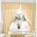 Lemon - Front - Molly Gingham Chequer Pattern Ready Made Curtains With Valance Top