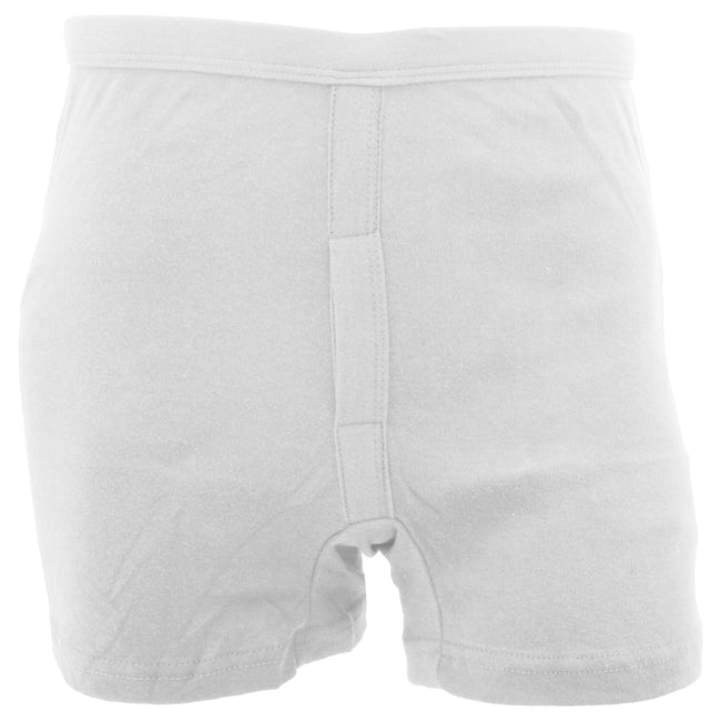 White - Front - FLOSO Mens 100% Cotton Interlock Trunk Underwear (Pack Of 2)