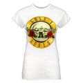 White - Front - Amplified Womens-Ladies Guns N Roses Drum White T-Shirt