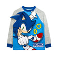 Grey-Blue - Side - Sonic The Hedgehog Childrens-Kids Spikes 3D Pyjama Set