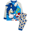 Grey-Blue - Front - Sonic The Hedgehog Childrens-Kids Spikes 3D Pyjama Set