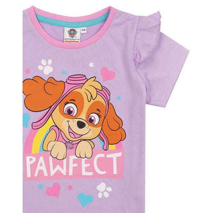 Purple-Pink - Lifestyle - Paw Patrol Girls Pawfect Skye Short Pyjama Set