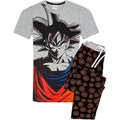 Grey-Black-Red - Side - Dragon Ball Z Mens Goku Long Pyjama Set