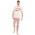 White-Red - Back - Coca-Cola Mens Logo Pyjama Set