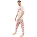 White-Red - Side - Coca-Cola Mens Logo Pyjama Set