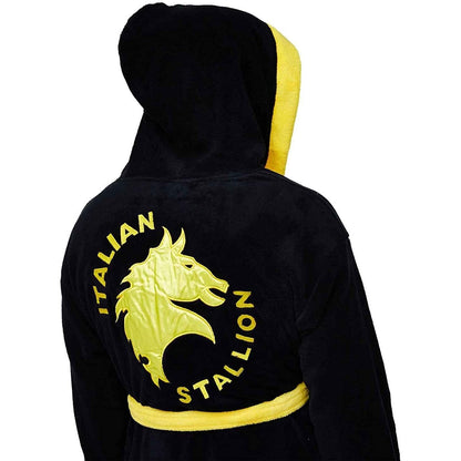 Black-Yellow - Close up - Rocky Mens Balboa Robe