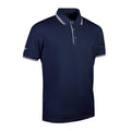 Navy-White - Front - Glenmuir Mens Tipped Short Sleeve Moisture Wicking Polo Shirt