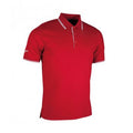 Garnet-White - Front - Glenmuir Mens Tipped Short Sleeve Moisture Wicking Polo Shirt