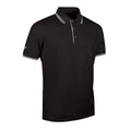 Black-White - Front - Glenmuir Mens Tipped Short Sleeve Moisture Wicking Polo Shirt