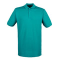 Bright Jade - Front - Henbury Mens Modern Fit Cotton Pique Polo Shirt