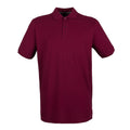 Burgundy - Front - Henbury Mens Modern Fit Cotton Pique Polo Shirt