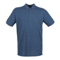 Heather Navy - Front - Henbury Mens Modern Fit Cotton Pique Polo Shirt