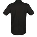 Black - Back - Henbury Mens Modern Fit Cotton Pique Polo Shirt