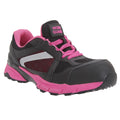 Black-Pink - Front - Result Womens-Ladies Work-Guard Lightweight Lace Up S1P Safety Trainer