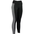 Black-Grey Melange - Side - Gamegear Womens-Ladies Contrast Leggings