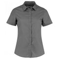 Graphite - Front - Kustom Kit Womens-Ladies Short Sleeve Tailored Poplin Shirt