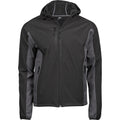 Black-Dark Grey - Front - Tee Jays Mens Lightweight Performance Hooded Soft Shell Jacket