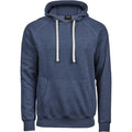 Denim Blue Melange - Front - Tee Jays Mens Vintage Lightweight Hooded Sweatshirt