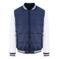 New French Navy-White - Front - AWDis Just Hoods Adults Unisex Varsity Puffer Jacket