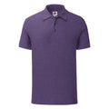 Heather Purple - Front - Fruit Of The Loom Mens Iconic Pique Polo Shirt
