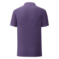 Heather Purple - Back - Fruit Of The Loom Mens Iconic Pique Polo Shirt