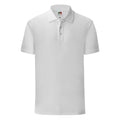 White - Front - Fruit Of The Loom Mens Iconic Pique Polo Shirt