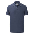 Heather Navy - Front - Fruit Of The Loom Mens Iconic Pique Polo Shirt