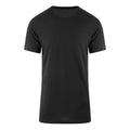 Solid Black - Front - AWDis Just Ts Mens Westcoast Long Line T-Shirt