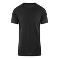 Solid Black - Front - AWDis Just Ts Mens Westcoast Long Line T-Shirt