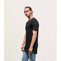 Solid Black - Side - AWDis Just Ts Mens Westcoast Long Line T-Shirt