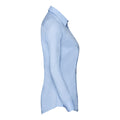 Light Blue Chambray - Back - Russell Collection Womens-Ladies Long Sleeve Tailored Coolmax Shirt