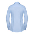 Light Blue Chambray - Side - Russell Collection Womens-Ladies Long Sleeve Tailored Coolmax Shirt