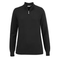 Black - Front - Glenmuir Womens-Ladies Zip Neck Sweater