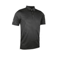 Black-Light Grey - Front - Glenmuir Adults Unisex Micro Stripe Polo Shirt