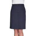Navy - Front - Brook Taverner Womens-Ladies Austin Chino Skirt
