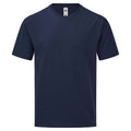 Navy - Front - Fruit of the Loom Mens Iconic 165 Classic T-Shirt