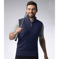 Navy - Back - Glenmuir Mens Zip Neck Vest