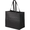 Solid Black - Front - Bullet Cross Quilted Laminated Non-Woven Carry-All Tote