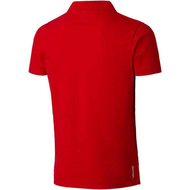 Red - Back - Slazenger Mens Hacker Short Sleeve Polo