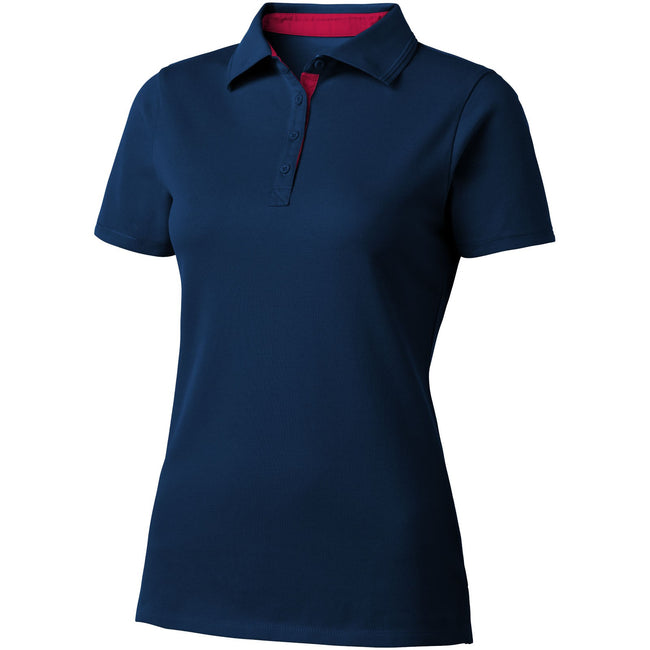 Navy-Red - Front - Slazenger Hacker Short Sleeve Ladies Polo