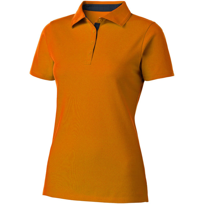 Orange-Navy - Front - Slazenger Hacker Short Sleeve Ladies Polo