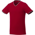 Red-Navy-White - Front - Elevate Mens Elbert Pique T-Shirt