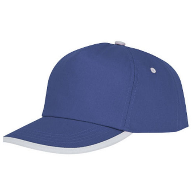Blue-White - Front - Bullet Nestor 5 Panel Cap With Piping
