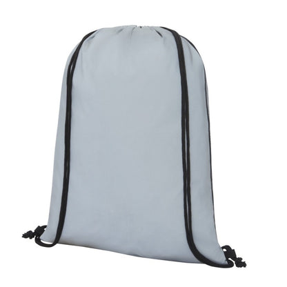 Silver - Back - Bullet Horizon Reflective Drawstring Bag