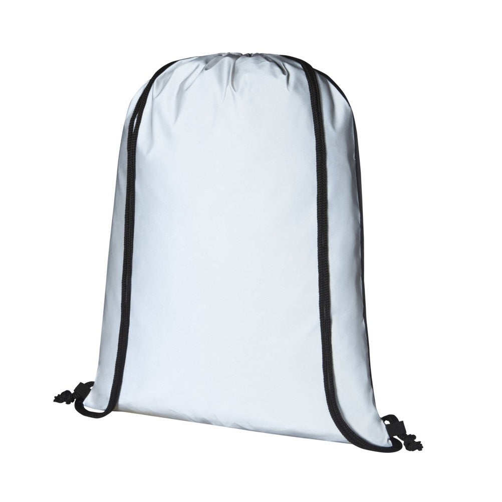 Silver - Side - Bullet Horizon Reflective Drawstring Bag
