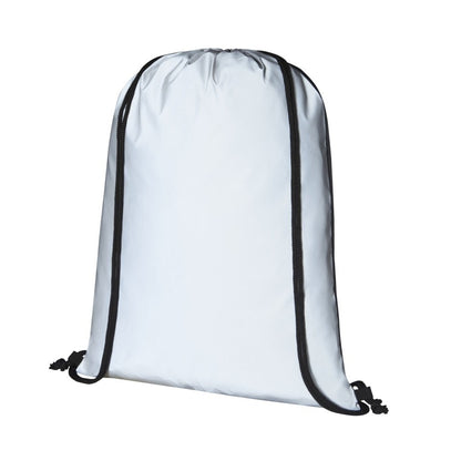 Silver - Side - Bullet Horizon Reflective Drawstring Bag