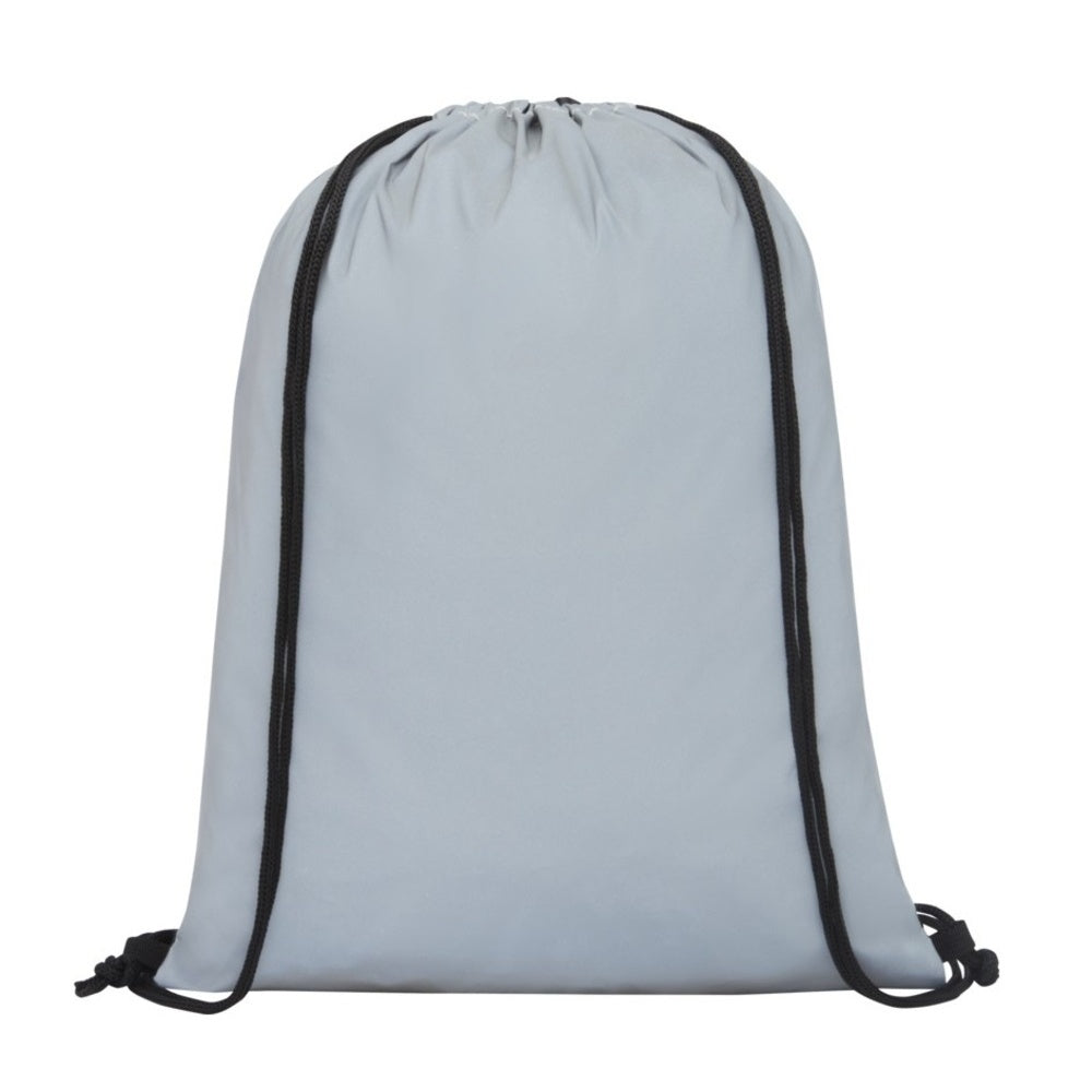 Silver - Front - Bullet Horizon Reflective Drawstring Bag
