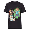 Black - Front - Minecraft Childrens-Kids Steve And Friends T-Shirt