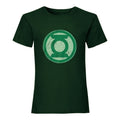 Forest Green - Front - Justice League Womens-Ladies Green Lantern Distressed Logo Boyfriend T-Shirt