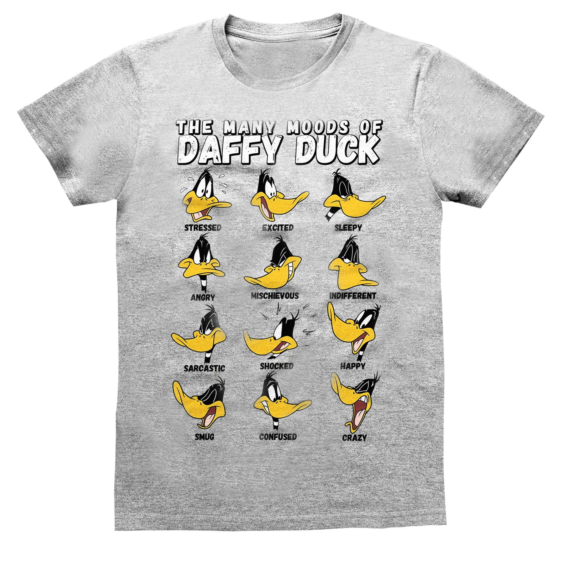 Grey Heather - Front - Looney Tunes Mens Many Moods Daffy Duck T-Shirt